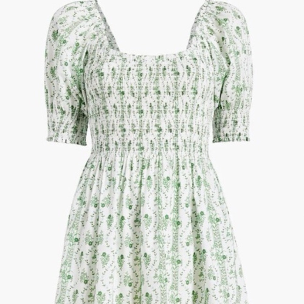 Hill House Naia Nap Dress in Green Vine Stripe